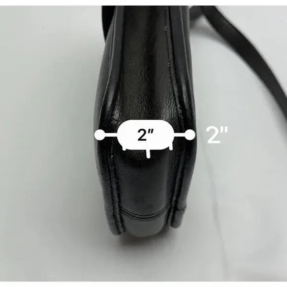 Coach Vintage Leather Crossbody Black Turnlock NYC 9378 Mini Purse Distressed - Picture 6 of 13